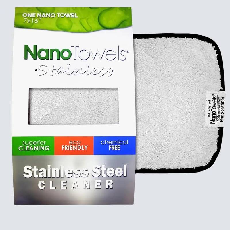 Nano Towels Stainless Steel Cleaner Chemical Free Stainless Steel Cleaning Reusable Wipe, Kid Pet Safe 7x16 (1 pc) Anti-