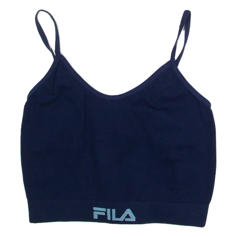 FILA Cropped Womens T-Shirt Blue Sleeveless XS