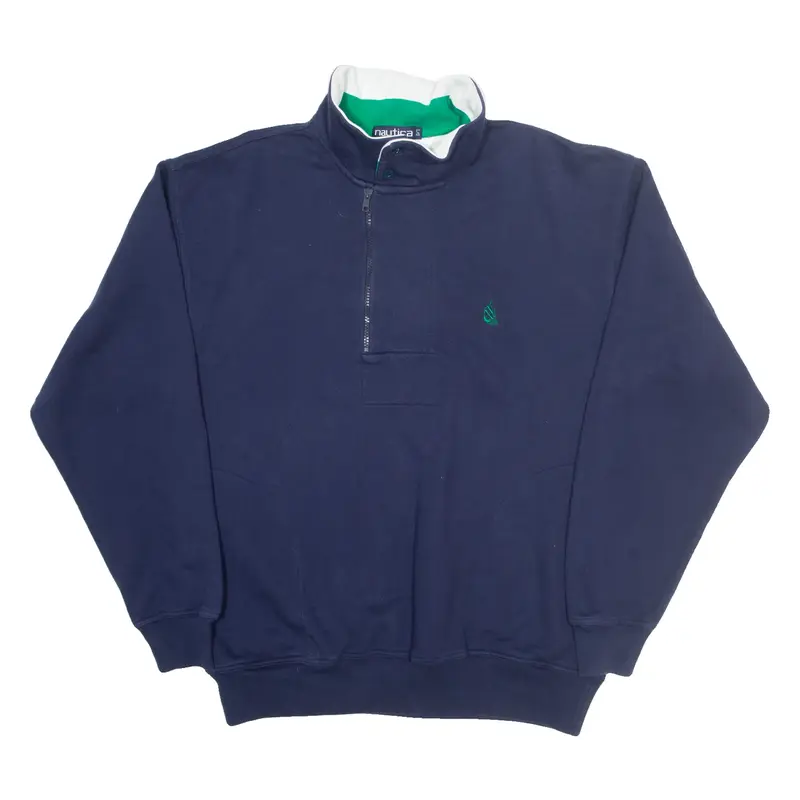 NAUTICA Mens Sweatshirt Blue 1/4 Zip L