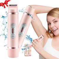 2 in 1 Electric Hair Removal Tool, Rechargeable Women's Body & Face Hair Trimmer, Trimmer Shaver, Suitable for Home and Outdo...