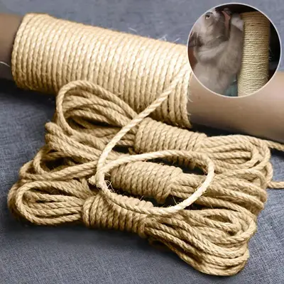 Natural Jute Rope, Cat Scratching Rope, Outdoor Camping Cat Scratching Rope, DIY Toy, Claw Furniture Protector, Cat Accessori...