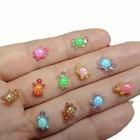 Mini Turtle Design Resin Ornament, 100pcs/set Luminous Turtle Decoration, Miniature Turtle Figurine for DIY Garden Decoration...