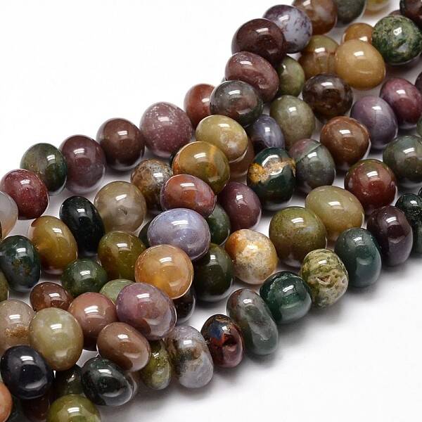 Natural Indian Agate Gemstone Nuggets Bead Strands