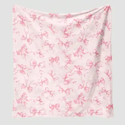 Bowknot Pattern Blanket, 1 Count Soft Warm Throw Blanket, Air-conditioned Room Blanket, Warm Nap Blanket for Home Office Trav...