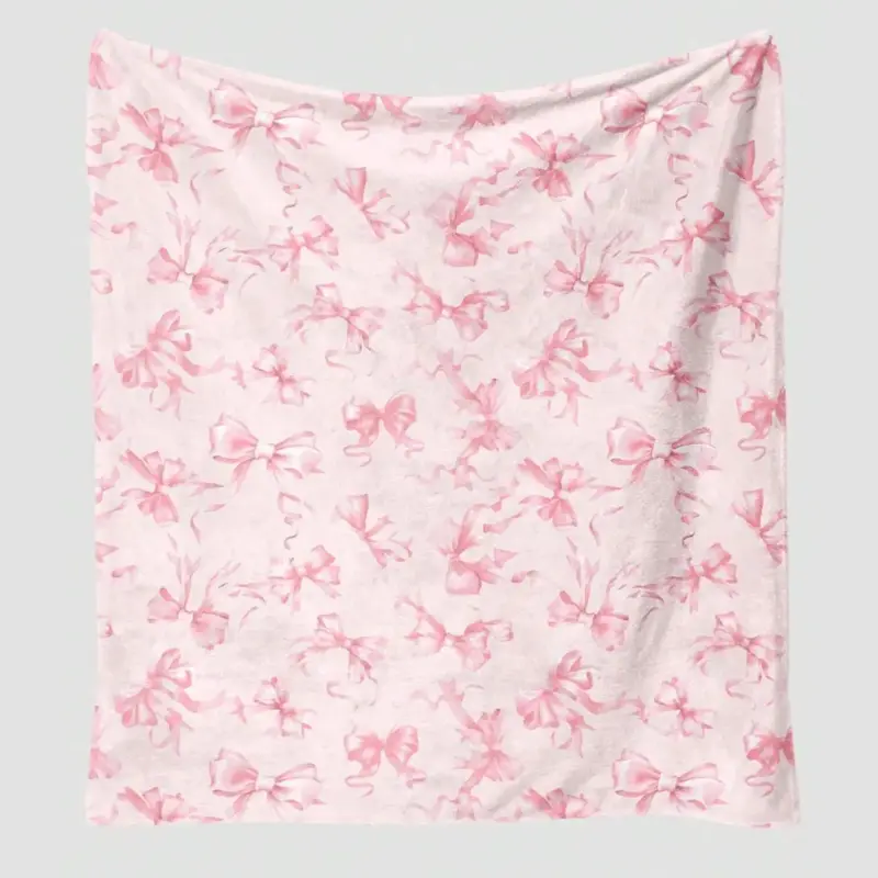 Bowknot Pattern Blanket, 1 Count Soft Warm Throw Blanket, Air-conditioned Room Blanket, Warm Nap Blanket for Home Office Trav...