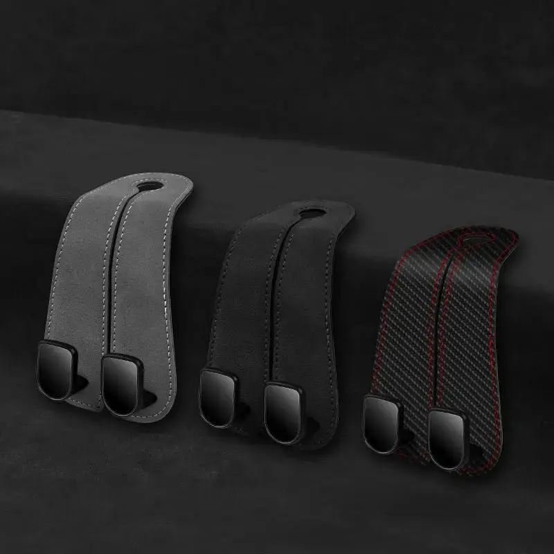 Car Headrest Hook, Car Seat Back Storage Hook, Wallet & Head Cover Pillow Hook, Suede Car Hook for Car Stowing & Tidying, Aut...
