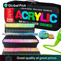 Acrylic Brush Marker Pen, 1 Set Acrylic Painting Pen with Soft Brush Nib, Acrylic Markers, Art Materials Waterproof Pen for G...