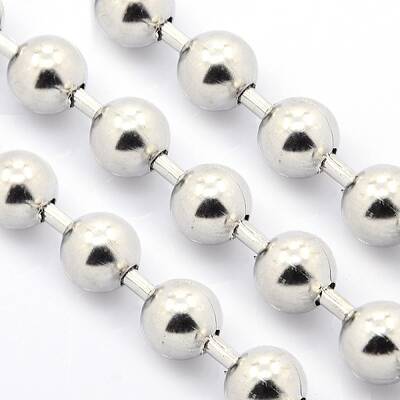 Tarnish Resistant 3.28 Feet Electroplate Stainless Steel Ball Chains
