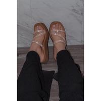 Perla - Rhinestone Braided Straps Slip-On Sandals