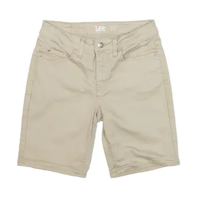LEE Bermuda Mid Rise Denim Shorts Beige Regular Womens XXS W26