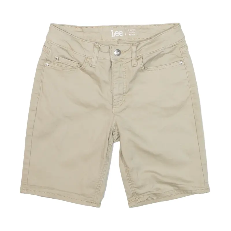 LEE Bermuda Mid Rise Denim Shorts Beige Regular Womens XXS W26