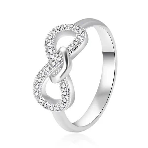Agato Infinity Zirconia Silver Ring AGT-R30W - Circuit: 54 mm