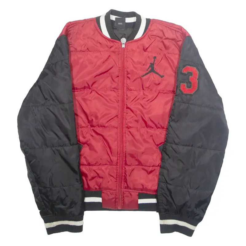 AIR JORDAN Boys Varsity Jacket Red Nylon XL