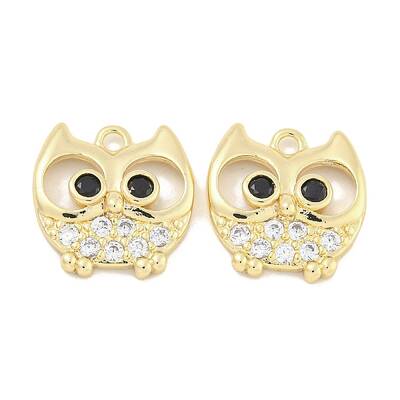 Brass Micro Pave Cubic Zirconia Glass Pendants