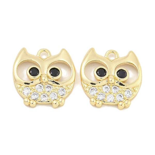 Brass Micro Pave Cubic Zirconia Glass Pendants