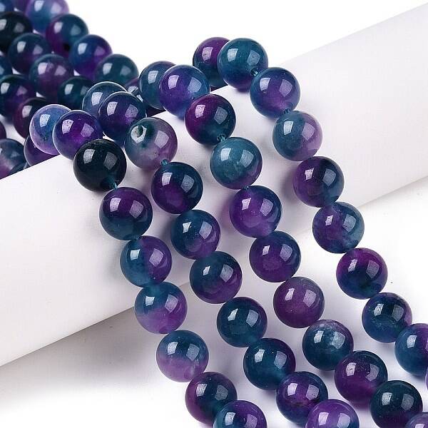 Dyed Natural White Jade Beads Strands
