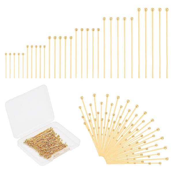 180Pcs 6 Styles 304 Stainless Steel Ball Head Pins