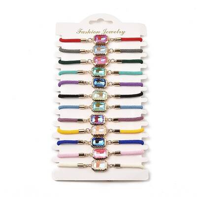 12Pcs 12 Colors Polyester Bracelets