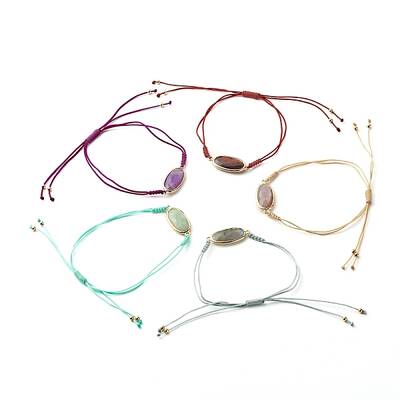 Natural Stone Oval  Link Bracelet