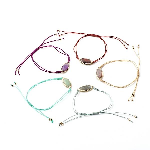 Natural Stone Oval  Link Bracelet