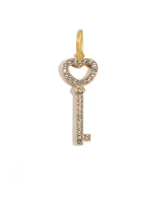 CZ Key Charm | Metal Color: Gold