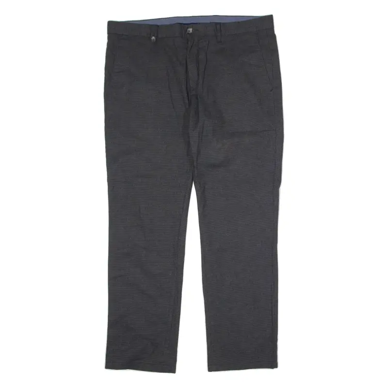 TOMMY HILFIGER Houndstooth Denton Chino Stretch Mens Trousers Grey Straight W40 L30
