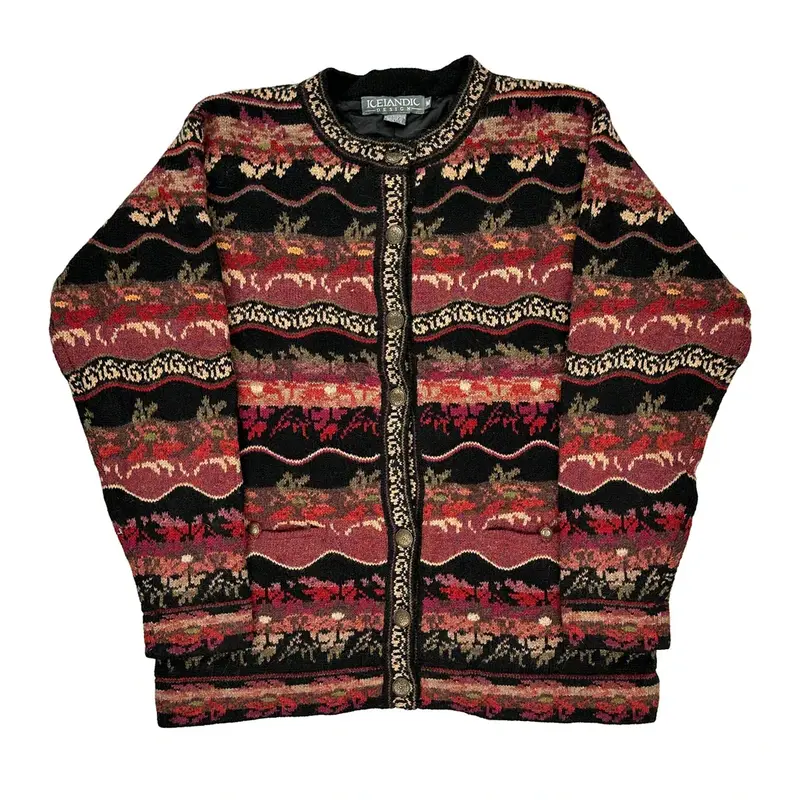 Icelandic Cardigan - Medium Brown Wool
