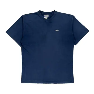 Reebok T-Shirt - Large Blue Cotton