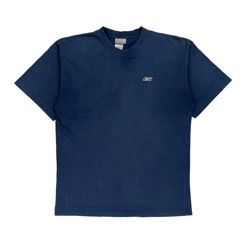Reebok T-Shirt - Large Blue Cotton