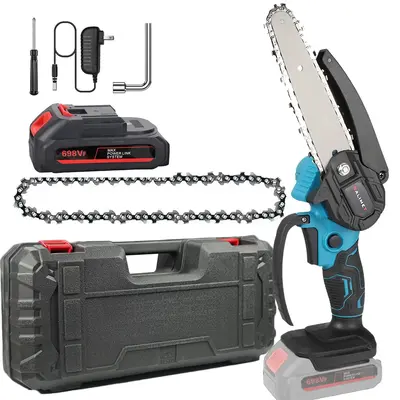 6000mAh Electric Saw, Rechargeable Handheld Chain Saw, 4/6 Inches Wireless Heavy Duty Electric Saw,  Portable Power Tools...