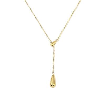 304 Stainless Steel Teardrop Pendant Necklaces