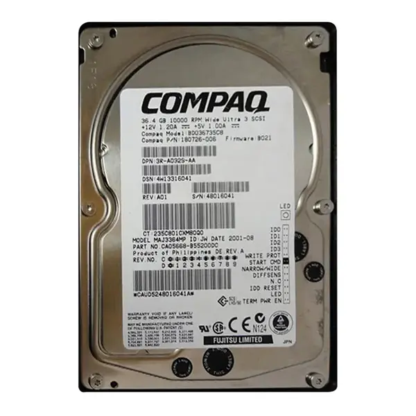 180726-006 HP 36GB Ultra-160 SCSI 10000 3.5-inch Hard Drive
