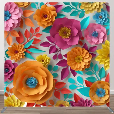 Aperturee Colorful Paper Floral Fabric Backdrop Cover For Women - Aperturee