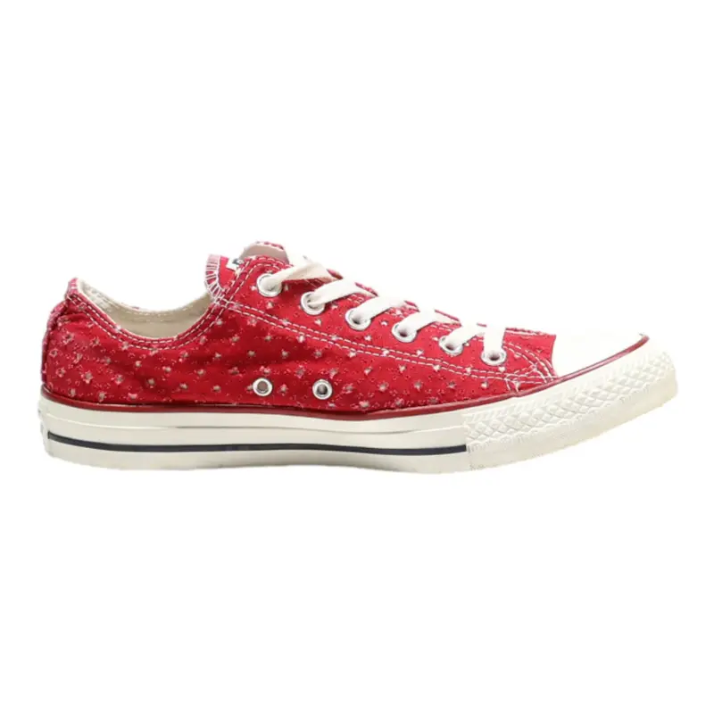 CONVERSE Low Top Trainers Red Canvas Womens UK 7.5