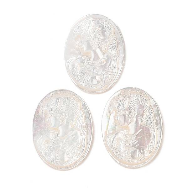 Natural White Shell Cabochons