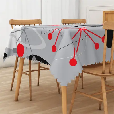 Irregular Lines Gray Modern Rectangle Tablecloth - Aperturee