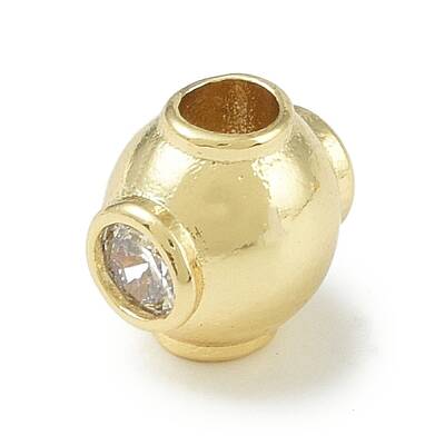 Rack Plating Brass Micro Pave Cubic Zirconia Beads