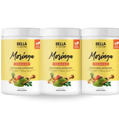 3 Pack Bella All Natural Moringa Powder