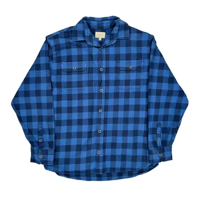 Jachs Checked Shirt - Large Blue Cotton