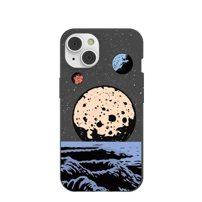 Black Retro Moon iPhone 14/16e Case