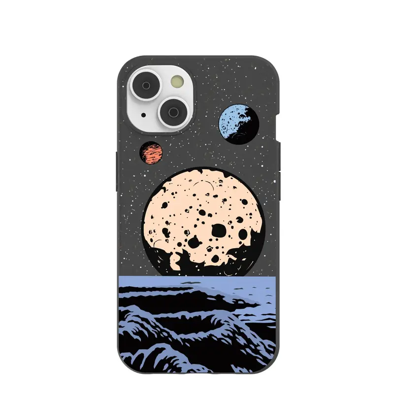 Black Retro Moon iPhone 14/16e Case