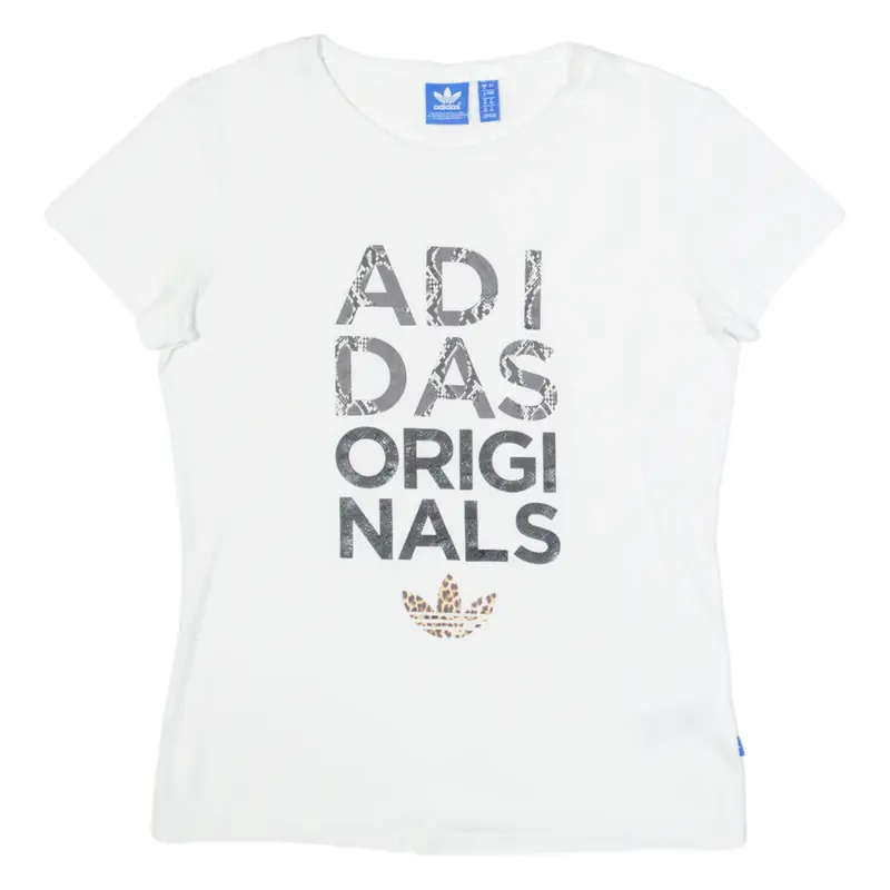 ADIDAS ORIGINALS Womens T-Shirt White UK 8