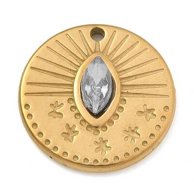 304 Stainless Steel Rhinestone Pendants