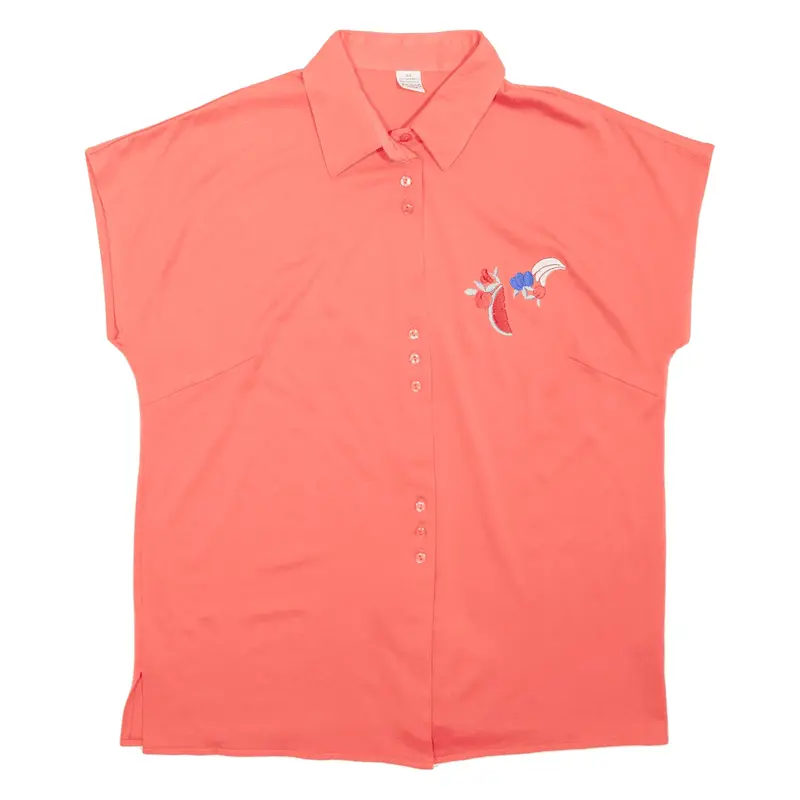 Fruit Plain Shirt Pink Short Sleeve Womens L