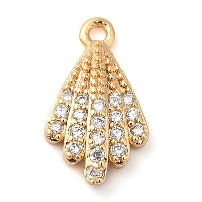 Brass Micro Pave Clear Cubic Zirconia Charms