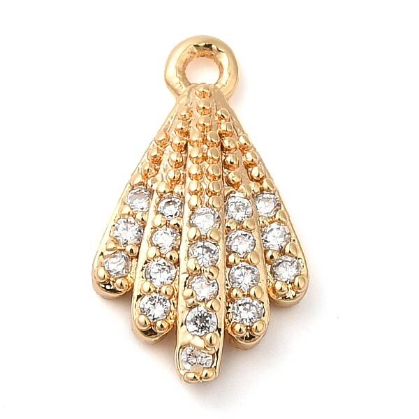 Brass Micro Pave Clear Cubic Zirconia Charms