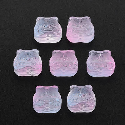 Two Tone Transparent Spray Painted Glass Beads