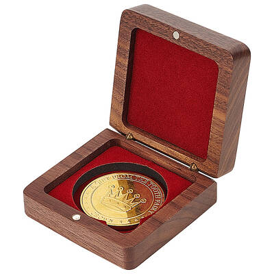 Wood Coin Medal Storage Box