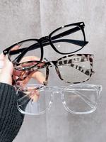 Women's Square Frame Eyeglasses, Anti-blue Light Eyeglasses for Everyday Use, Fashion Accessories for Outdoor Activities, Fa...