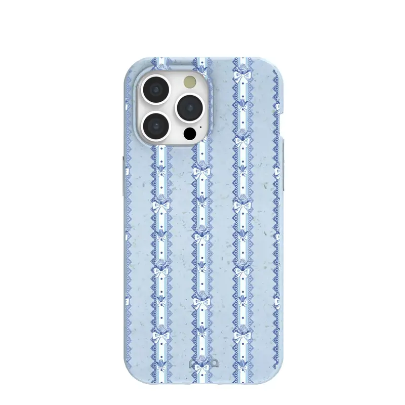 Powder Blue Bows and Blossoms iPhone 15 Pro Max Case